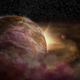 Artist’s interpretation of the three protoplanets.